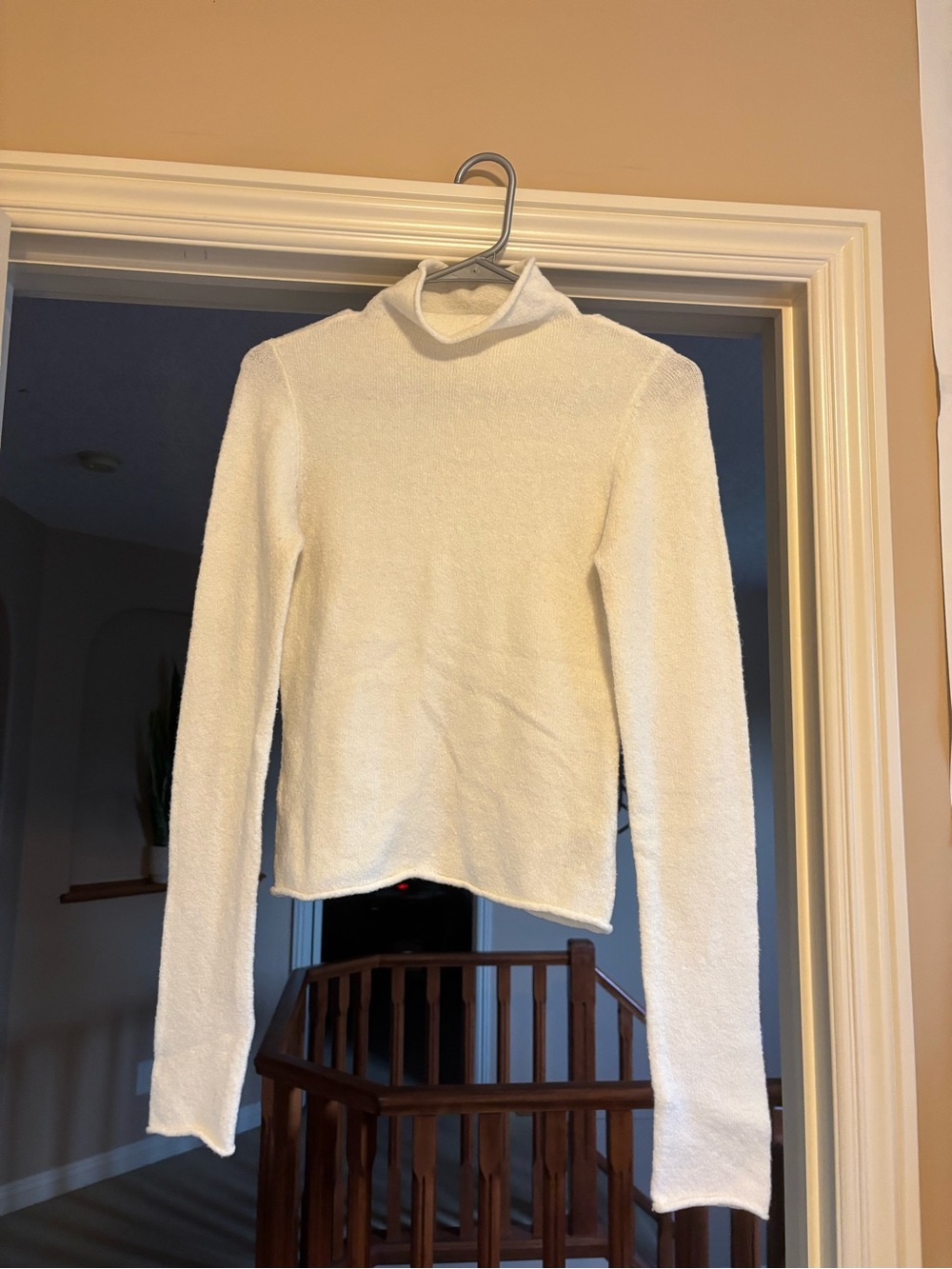 Wilfred White Mock Neck Long-Sleeve Women's Sweater
